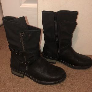 Black combat/moto style boots